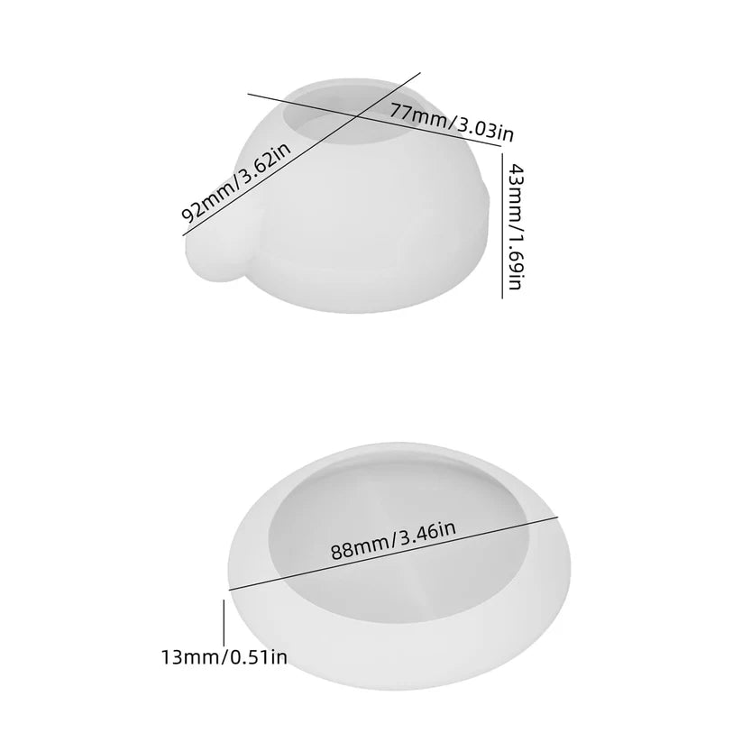Heart Teacup and Saucer Silicone Mould dimensions – cup 92x77x43mm, saucer 88x13mm