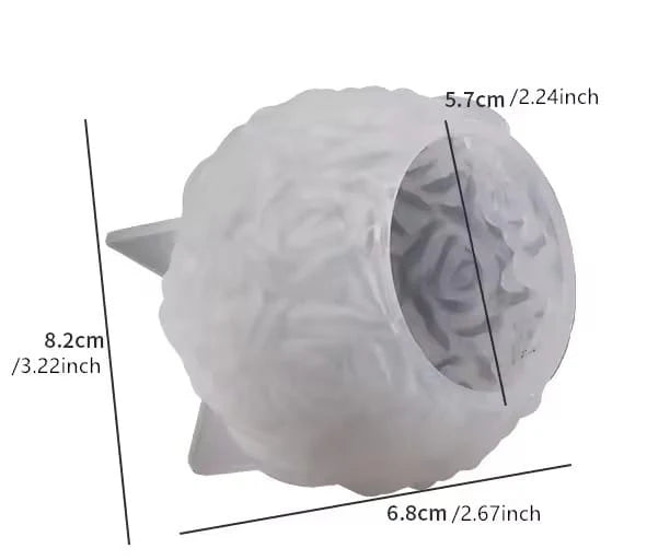 Rose Ball Silicone Candle Mould – 3D Flower Ball | 3 Sizes