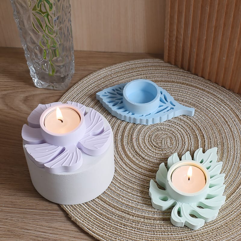 Leaf Tealight Holder Silicone Mould – Heart Leaf & Monstera (2 Designs)