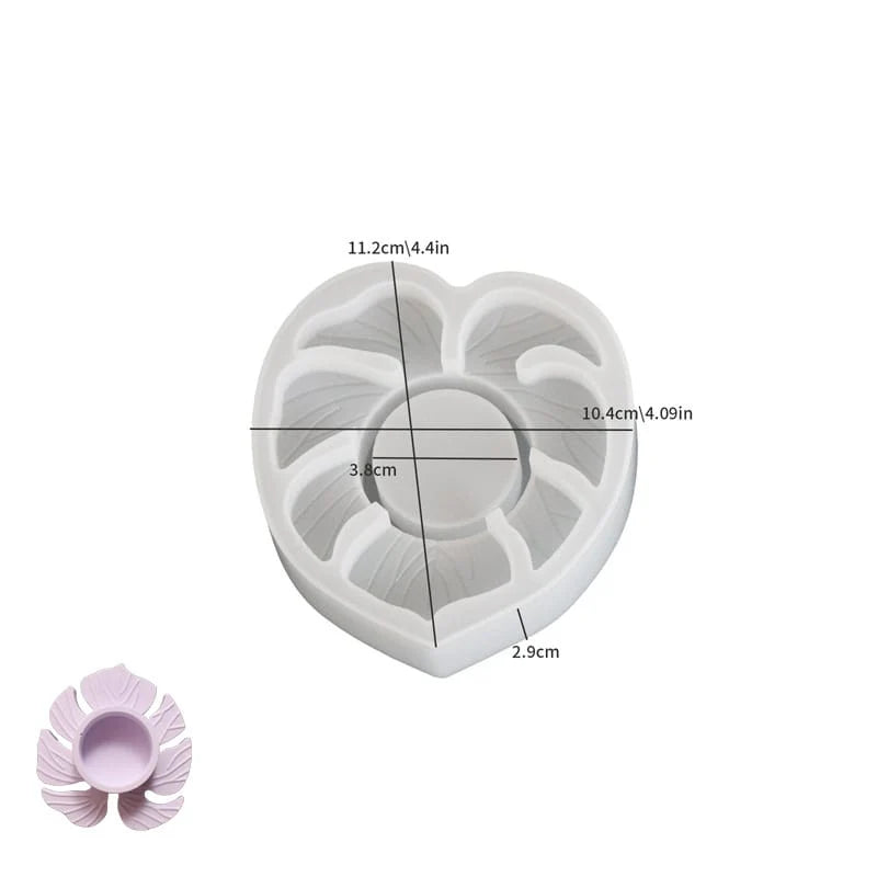 Leaf Tealight Holder Silicone Mould – Heart Leaf & Monstera (2 Designs)