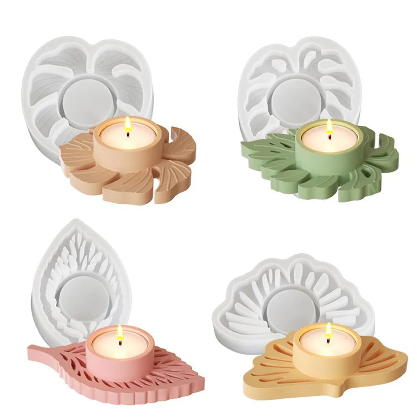 Leaf Tealight Holder Silicone Mould – Heart Leaf & Monstera (2 Designs)