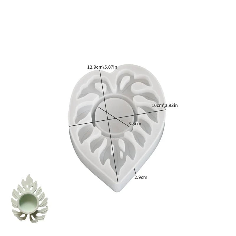 Leaf Tealight Holder Silicone Mould – Heart Leaf & Monstera (2 Designs)