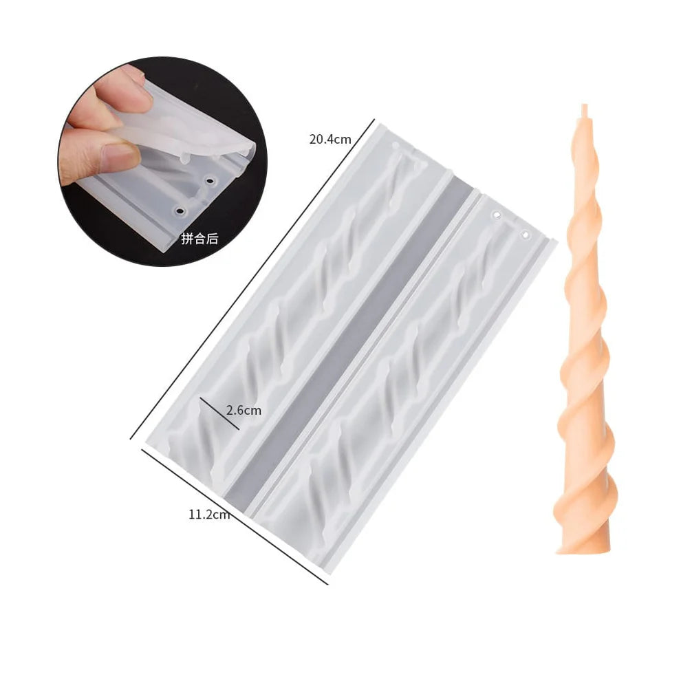 Spiral Taper Candle Silicone Mould — 4 Twisted Ribbed Styles (Style 03/04/05/07)