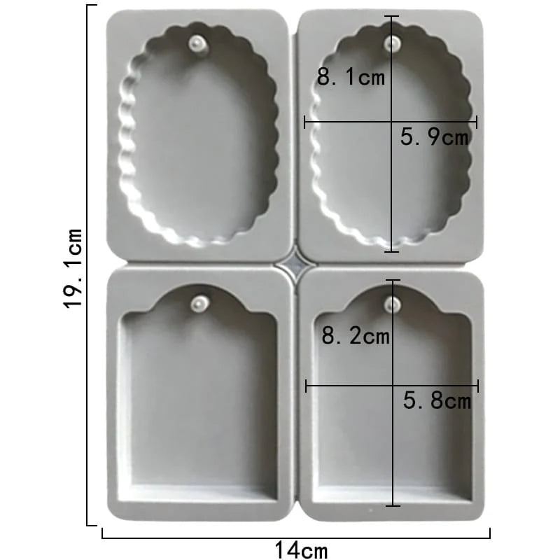 4-Cavity Scalloped Oval & Gift Tag Silicone Mould – Wax Sachet & Resin Hanging Mould