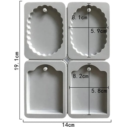 4-Cavity Scalloped Oval & Gift Tag Silicone Mould – Wax Sachet & Resin Hanging Mould