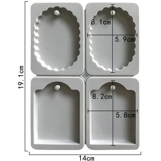 4-Cavity Scalloped Oval & Gift Tag Silicone Mould – Wax Sachet & Resin Hanging Mould