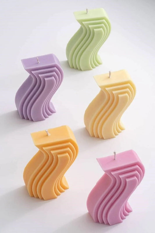 S-shape silicone mould for resin, wax, and clay sculptural candles